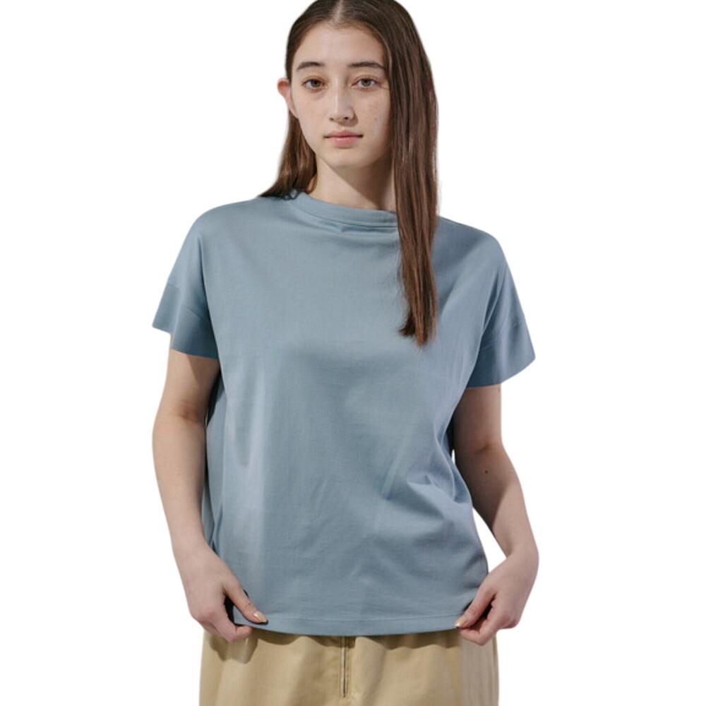 Handvaerk Blue Cotton Boxy Tee, Luxury Peruvian Cotton, Women's Size Small NWOT